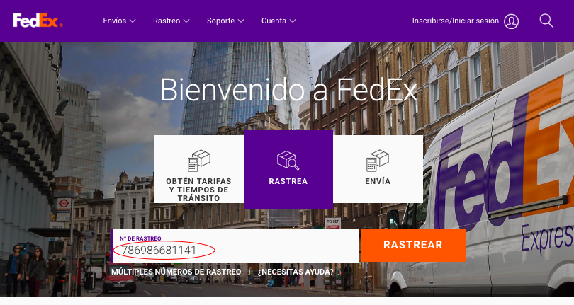 fedex tracking site comprar en china